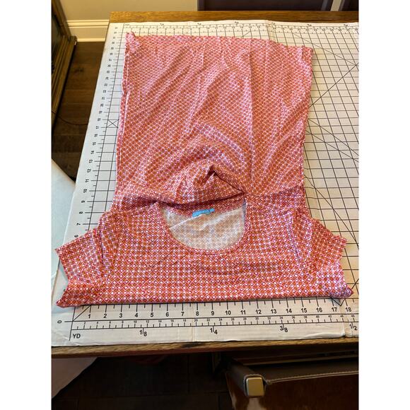 J McLaughlin Pink Orange Geometric Ruched Catalina Cloth Short Sleeve Dress Sz S - Picture 6 of 9